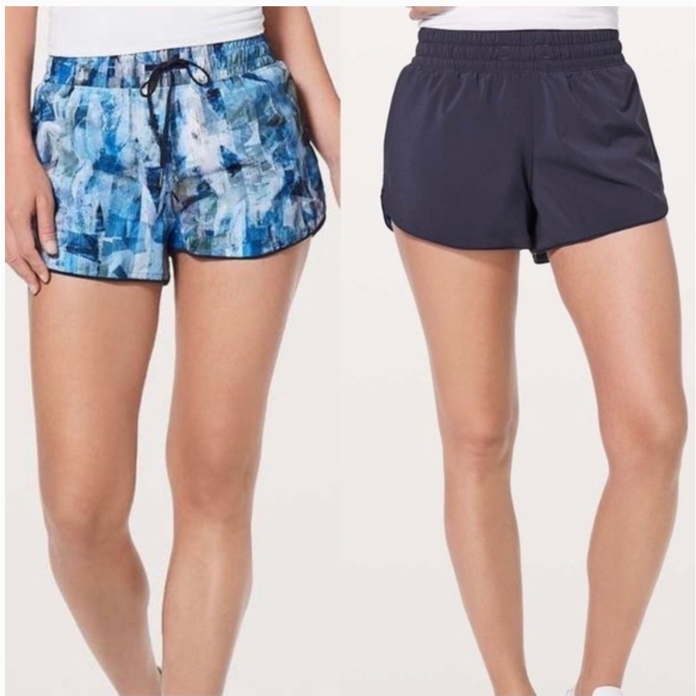 Lululemon Speed Up Shorts Size 2 Blue Abstract Print Lined Run